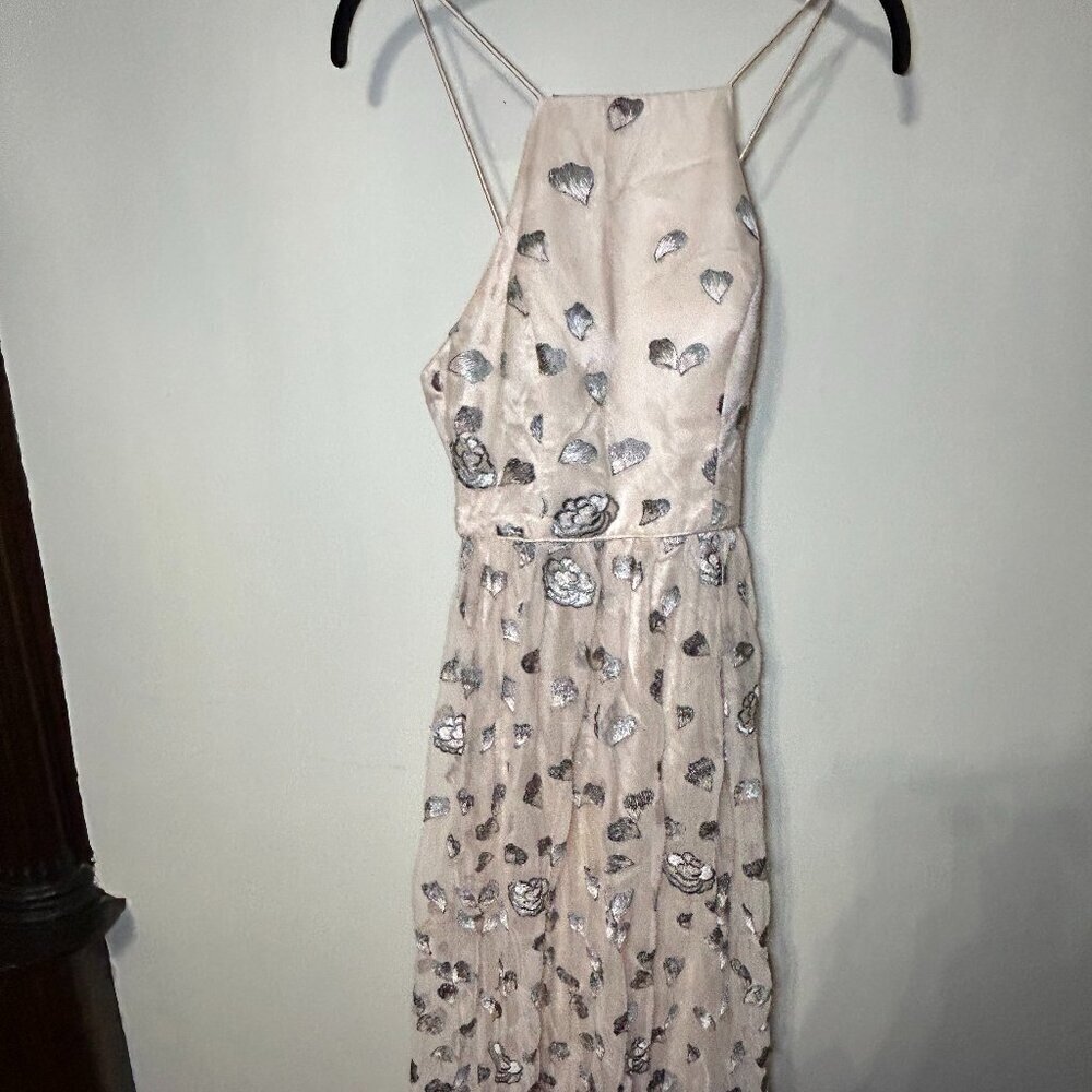 Gianni Bini Rose Embroidered Halter Gown - Picture 2 of 10